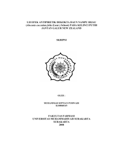 UJI EFEK ANTIPIRETIK DEKOKTA DAUN NAMPU HIJAU (Alocasia