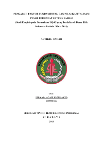 PENGARUH FAKTOR FUNDAMENTAL DAN NILAI KAPITALISASI