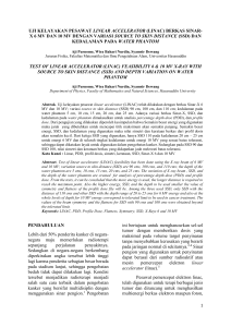 uji kelayakan pesawat linear accelerator (linac) berkas sinar