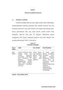 BAB II TINJAUAN KEPUSTAKAAN 2.1 Penelitian Terdahulu