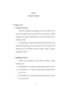 8 BAB II TINJAUAN TEORI A. Tinjauan Teori 1. Pengertian Prematur
