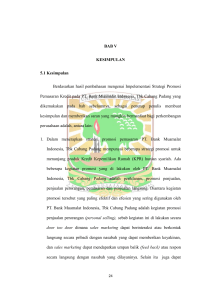 BAB V KESIMPULAN 5.1 Kesimpulan Berdasarkan hasil