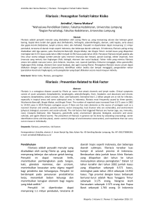 Filariasis : Pencegahan Terkait Faktor Risiko Filariasis : Prevention