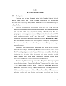 62 BAB 5 KESIMPULAN DAN SARAN 5.1. Kesimpulan Penelitian