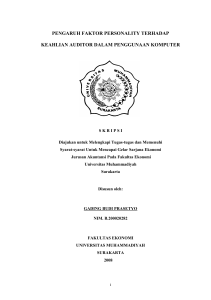 pengaruh faktor personality terhadap keahlian auditor dalam