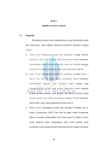 BAB V SIMPULAN DAN SARAN 5.1 Simpulan Berdasarkan analisis