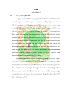 BAB I PENDAHULUAN 1.1. Latar Belakang Masalah Laporan