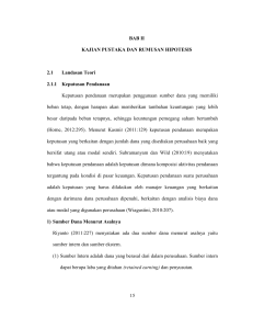 15 BAB II KAJIAN PUSTAKA DAN RUMUSAN HIPOTESIS 2.1