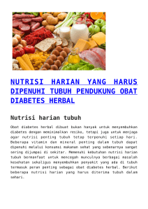 nutrisi harian yang harus dipenuhi tubuh pendukung obat diabetes