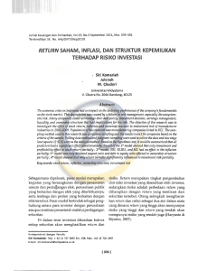 RETURN SAHAM, INFLASI, DAN STRUKTUR KEPEM ILlKAN