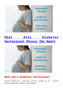 Obat Anti Diabetes Gestasional Khusus Ibu Hamil