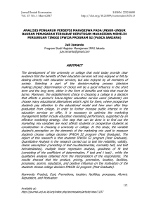 analisis pengaruh persepsi mahasiswa pada unsur