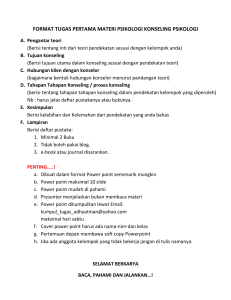 FORMAT TUGAS PERTAMA MATERI PSIKOLOGI KONSELING