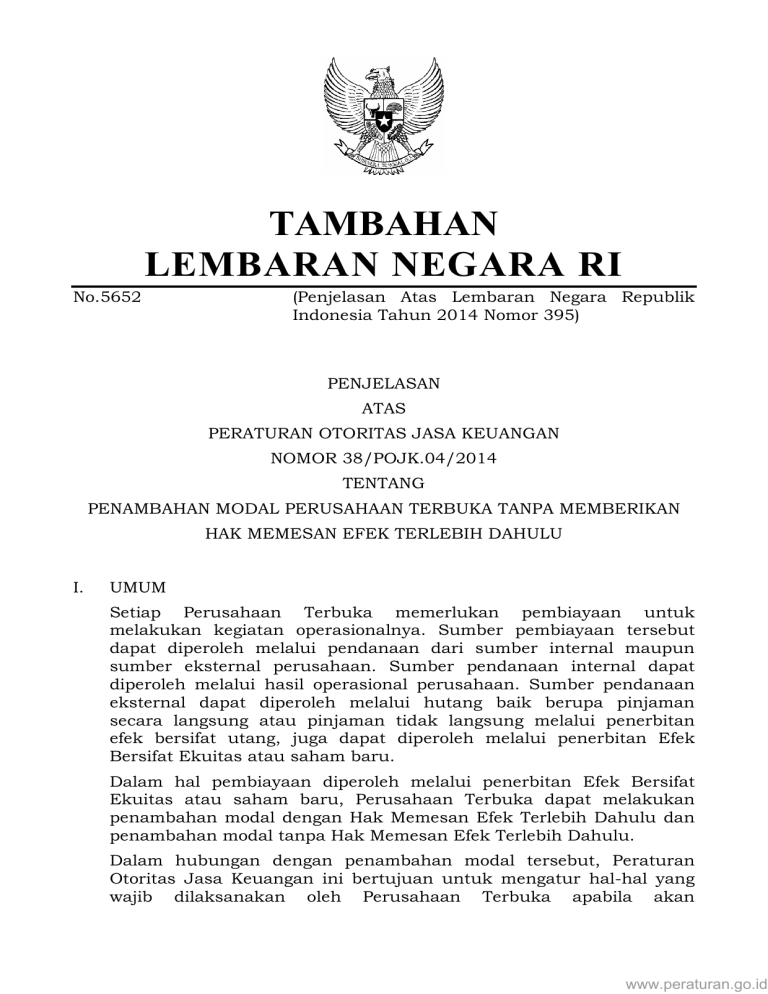 TAMBAHAN LEMBARAN NEGARA RI