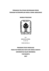 pengaruh pelatihan kecerdasan emosi terhadap keterampilan sosial