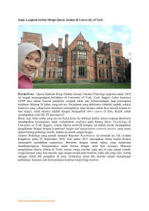 Jejak Langkah Seribu Mimpi Queen Zaidah di University of York