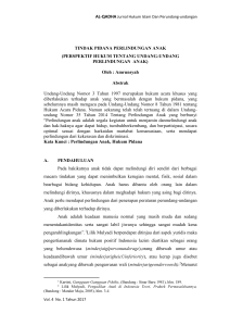 TINDAK PIDANA PERLINDUNGAN ANAK (PERSPEKTIF HUKUM