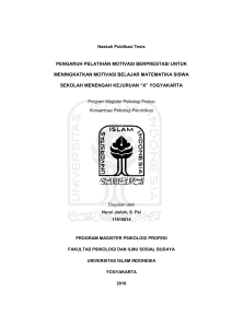 pengaruh pelatihan motivasi berprestasi untuk