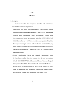 BAB V PENUTUP A. Kesimpulan Berdasarkan analisis data