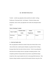 III. METODE PENELITIAN Variabel – variabel yang digunakan