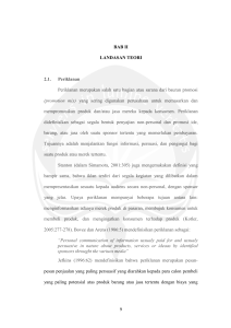 BAB II LANDASAN TEORI 2.1. Periklanan Periklanan merupakan