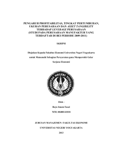 pengaruh profitabilitas, tingkat pertumbuhan, ukuran perusahaan