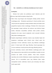 VIII. KESIMPULAN, IMPLIKASI KEBIJAKAN DAN