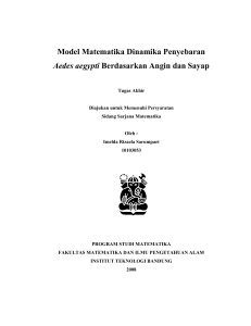 Model Matematika Dinamika Penyebaran Aedes aegypti