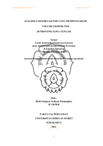 ANALISIS FAKTOR-FAKTOR YANG MEMPENGARUHI VOLUME