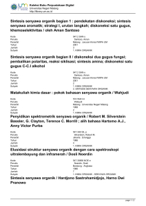 Sintesis senyawa organik bagian 1 : pendekatan diskoneksi