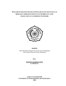 pengaruh strategi bauran pemasaran dan keunggulan bersaing