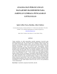 analisa dan perancangan manajemen bandwidth pada jaringan