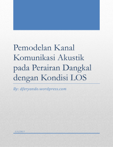 Pemodelan Kanal Komunikasi Akustik pada Perairan Dangkal