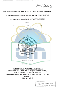 strategi pengelolaan piutang murabahah analisis komparatif pada