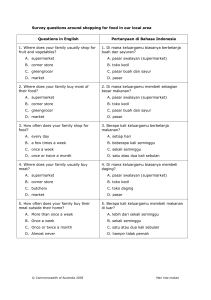 Survey questions around shopping for food in our local area