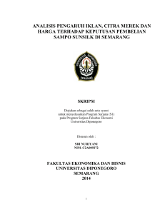 analisis pengaruh iklan, citra merek dan harga