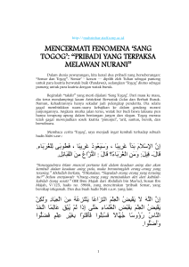 mencermati fenomena `sang togog`: “pribadi yang