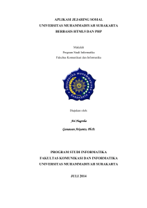 APLIKASI JEJARING SOSIAL UNIVERSITAS MUHAMMADIYAH