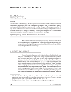 PATROLOGI: SEBUAH PENGANTAR