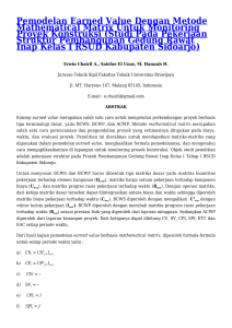 Pemodelan Earned Value Dengan Metode Mathematical Matrix