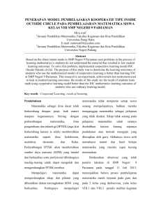 penerapan model pembelajaran kooperatif tipe inside outside circle