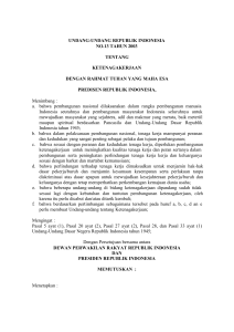 undang-undang republik indonesia no.13 tahun 2003