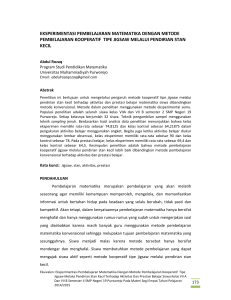 eksperimentasi pembelajaran matematika dengan