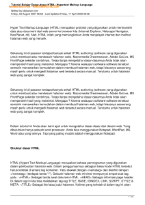 Tutorial Belajar Dasar-dasar HTML: Hypertext Markup Language