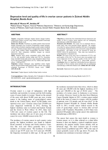 Depression level and quality of life in ovarian cancer patients in