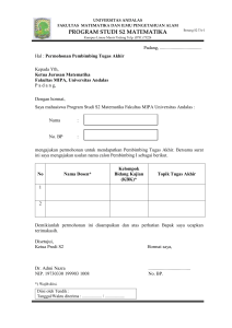 program studi s2 matematika - Fakultas MIPA Universitas Andalas
