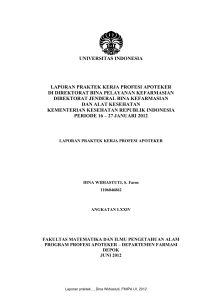 universitas indonesia laporan praktek kerja profesi apoteker di