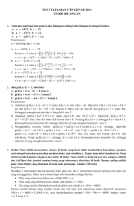 PENYELESAIAN UTS GENAP 2014 TEORI BILANGAN