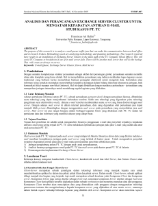 analisis dan perancangan exchange server cluster untuk mengatasi