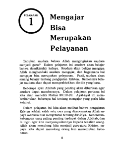 Mengajar Merupakan Pelayanan